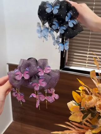 新款蝴蝶翩翩流苏抓夹新中式国风款气质百搭显发量鲨鱼夹,爱了爱了#创作灵感 #中式发饰#时尚配饰#发饰头饰真的很加分#东方韵味