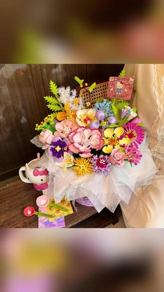 积木花送男女朋友情人节#情人节 #情人节礼物 #情人节限定心动