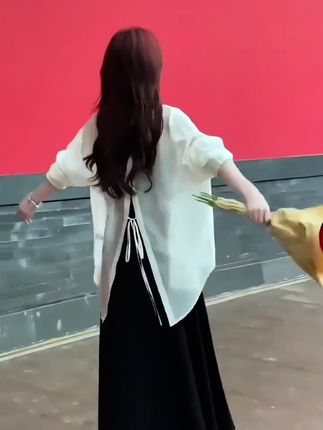 大码女装春夏新款设计感衬衣微胖时尚穿搭高级感遮肉显瘦连衣裙#女装 #搭配