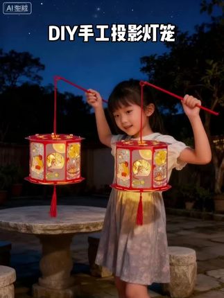 #纯手工diy制作 #投影灯笼手工