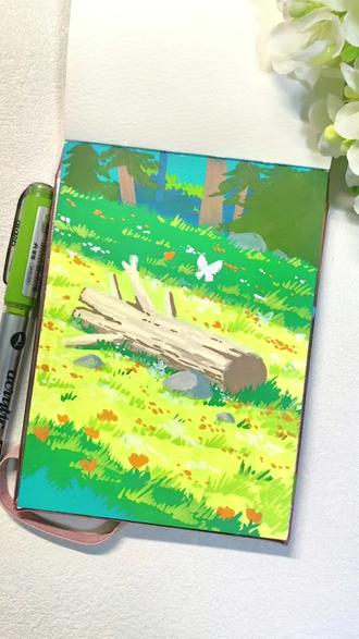 今天用到的是
笔:掌握
本:轻听文创
高光笔:artsneak
针管笔:稚乎
手帐笔:蓝果
欢迎评论区交作业哦~
临摹请艾特我ヾ(´∀`。ヾ),谢谢喜欢~
#丙烯马克笔 #画画 #手绘 #绘画过程 #治愈