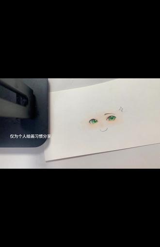 我不会剪视频@大帝( ̀⌄ ́) #手绘 #萌物 #绘画教程 #眼睛 #马克笔