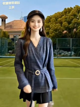 休闲百搭大码显瘦格子上衣 #女神穿搭 #穿出你的时尚你的感觉 #春秋穿搭 #减龄显瘦穿搭 #美爆了