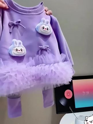 可爱的拉布布套装 #女童秋款套装 #源头工厂自产自销 #童装穿搭我要上热门 #她家衣服真好看质量好还不贵#甜美穿搭