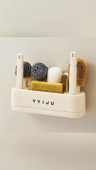 厨房清洁刷多功能锅刷杯刷家用手柄钢丝清洁刷子壁挂收纳盒#厨房清洁刷 #多功能锅刷 #好物推荐必买