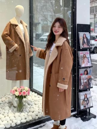 #时尚女装 #皮毛一体外套 #加厚保暖 #休闲时尚 #大大方方通勤穿搭