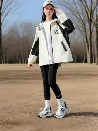 女童外套春秋款2025新款儿童装洋气学生韩版百搭上衣大童春装风衣#女童穿搭#潮酷穿搭