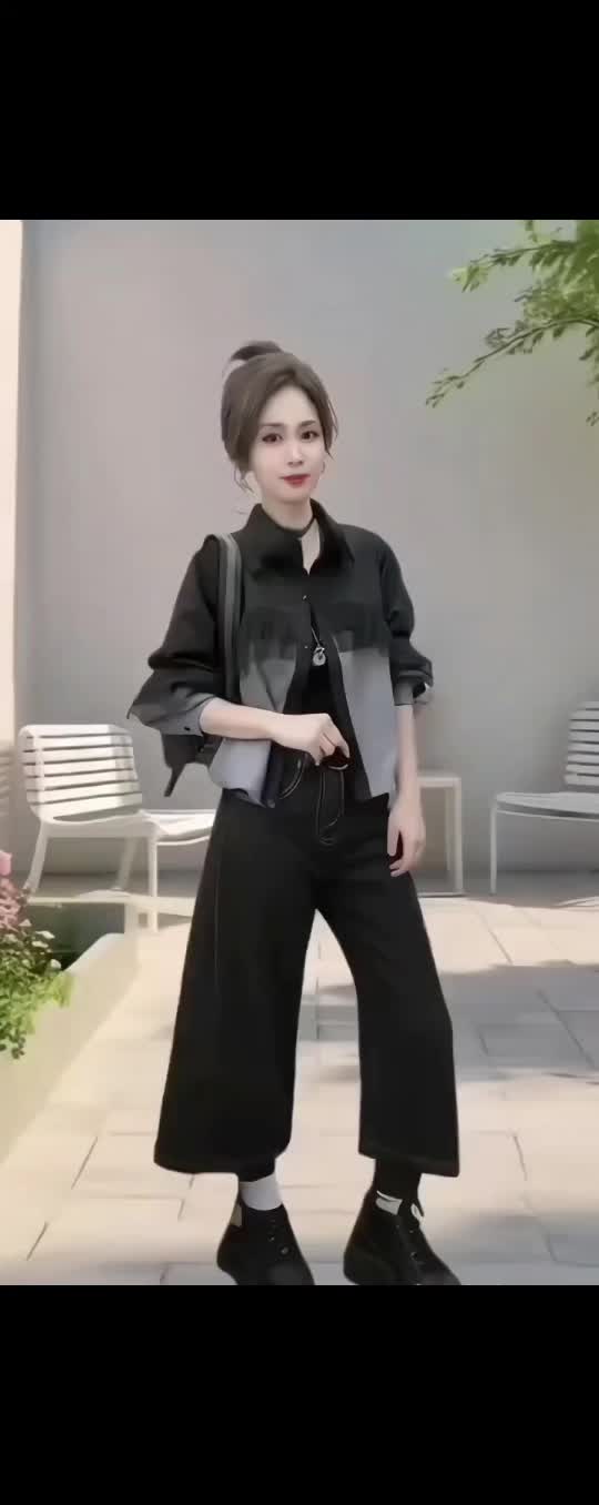 时尚休闲韩版拼接外套女2025春秋新款小个子宽松显瘦百搭长袖衬衫@DOU+小助手