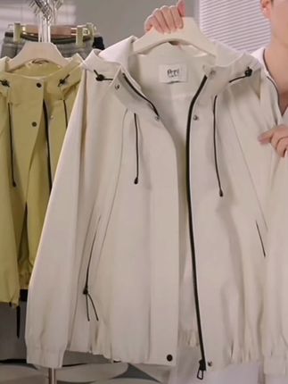 【燕宁】9429外套秋季新品连帽拉链冲锋衣开衫上衣宽松休闲时尚潮流