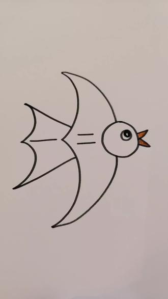 快乐的小鸟,一学就会#简笔画 #小鸟 #一学就会 #幼儿园小学