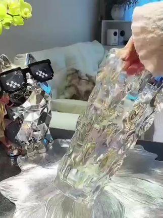 春盈川ins高颜值波西米亚水晶玻璃花瓶流光敞口水培客厅插花花瓶#花瓶 #玻璃花瓶 #高颜值花瓶 #花瓶 #插花花瓶