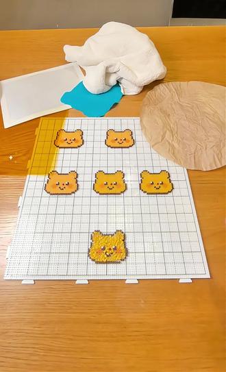 六种不同纹理的小熊,你最喜欢哪一个?#拼豆 #拼豆图纸 #拼豆教程 #手工 #热门