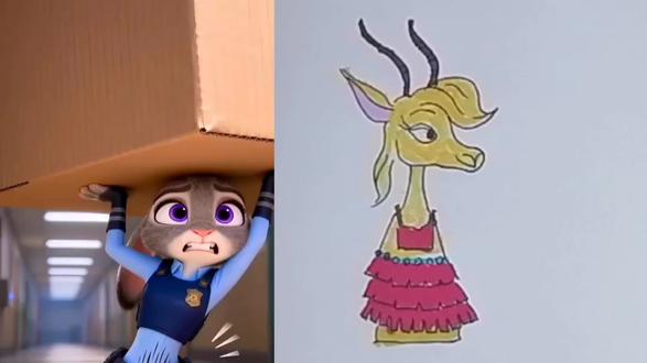 朱迪#简笔画 #二次元 @抖音创作者中心🍓