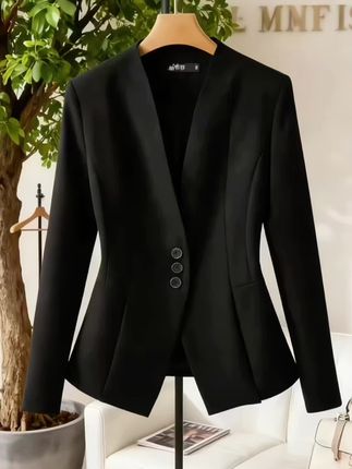 #大码无领短款西服外套 #高级的美一定是独立与优雅 #时尚穿搭 #西装短款外套