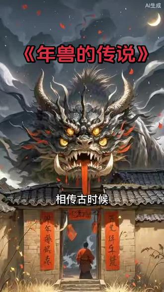 过年啦!知道为啥初一叫"年"?年兽传说来咯!🧨#穿越古画只为遇见你穿越古画遇见你 #年兽 #绘画 #年兽传说