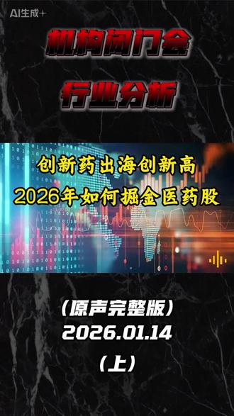 20260114创新药出海创新高!2026如何掘金医药股?#股票 #医药行业 #创新药