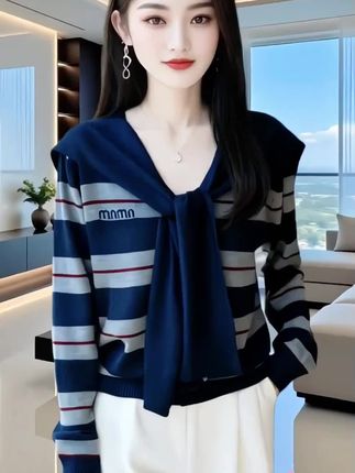 假两件披肩针织衫#显瘦穿搭 #气质穿搭 #洋气减龄 #毛衣