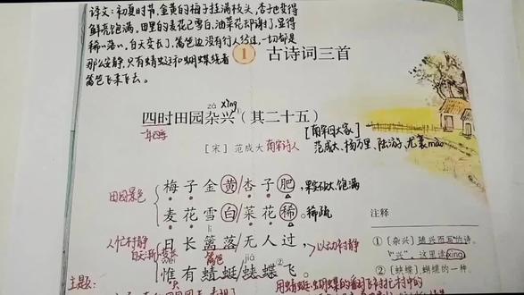 #小学语文 #古诗配画 #古诗词 四时田园杂兴