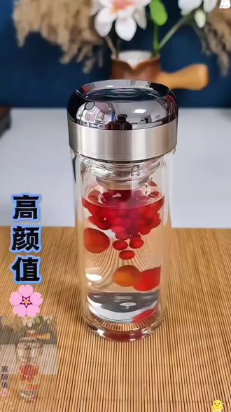 双层加厚高硼硅玻璃男士水杯商务耐热网红便携简约玻璃水杯