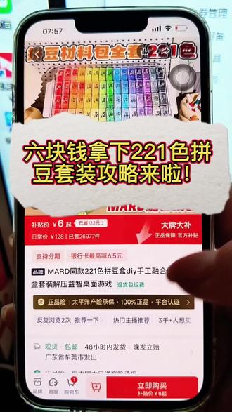 6块拿下221拼色攻略来啦!#拼豆 #拼豆教程 #薅羊毛的快乐