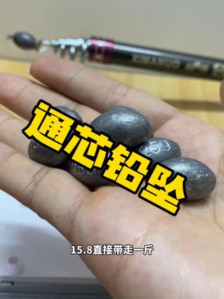 钓鱼必备塑芯通芯铅坠,吃口传递信息灵敏#渔具用品 #铅坠#通芯铅坠