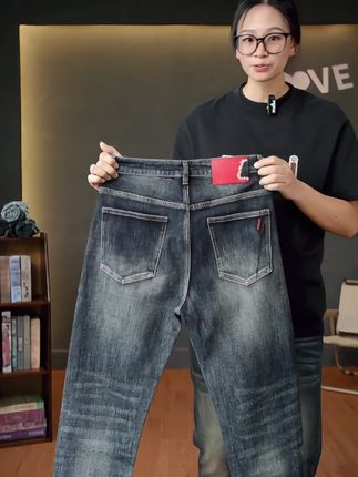 高级感厚款牛仔#男士牛仔裤