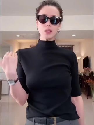 #早秋新款女装 重磅优可丝系列柔软触感时尚百搭洋气中袖T恤3503#百搭洋气打底衫 #中袖t恤 #秋季新款女装 #中袖t恤