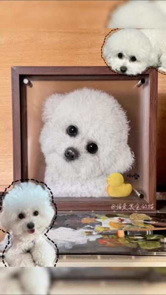 把它的可爱画进画里,让这份治愈永远在线~ #宠物定制 #艺术在抖音 #给毛孩子画张年画 #比熊 #萌宠治愈一切不开心