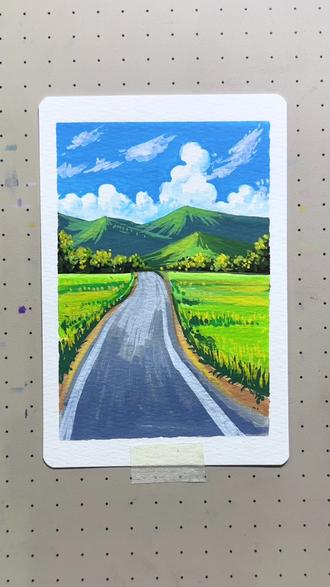 用丙烯马克笔也可以画出漂亮的风景画,零基础也可以完成哦,绘画过程完整版来了。#丙烯马克笔绘画 #绘画 #风景画 #绘画 #绘画过程