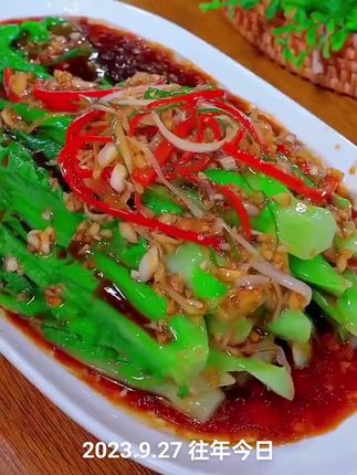 白灼麦菜#白灼汁#抖音小助手