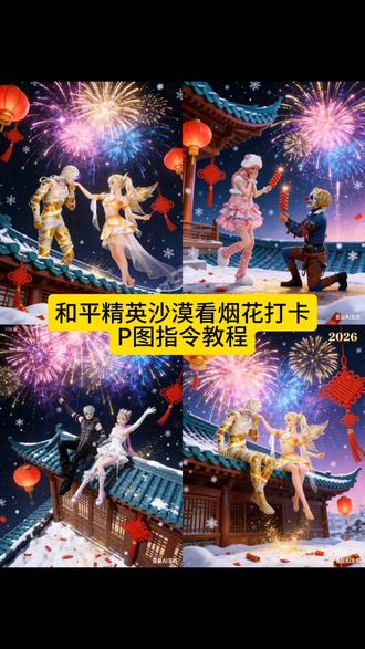 和平精英沙漠看烟花打卡p图免费制作教程 和平精英沙漠看烟花打卡教程 #豆包ai #豆包p图已经nextlevel了 和平精英沙漠看烟花教程#和平精英 和平精英沙漠看烟花p图教程