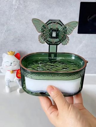 蝴蝶香皂置物架,双层收纳,上层肥皂沥水,下层海绵吸水,肥皂就不会软化了,海绵擦也可以随手擦擦洗手池,它还是可以拆卸的,清洗很方便#沥水肥皂盒 #免打孔 #卫生间好物