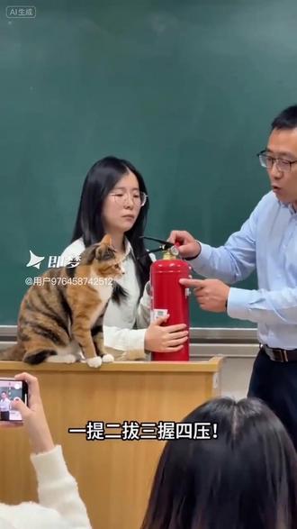 猫踩灭火器🤣 #Seedance2.0#即梦ai#ai分身戏精大赛#我的ai分身杀疯了