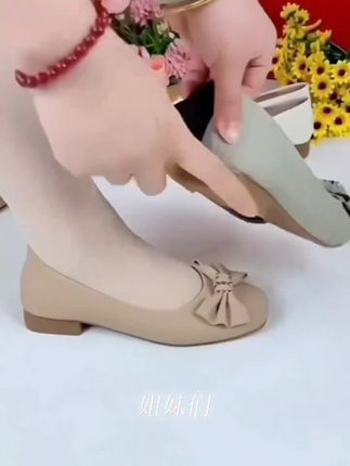 真皮新款女单2025牛津鞋底豆豆软皮妈妈软底舒适休闲透气平底单鞋#夏季凉鞋 #软底软面穿上超舒服 #好穿不累脚 #舒服女鞋真皮软底