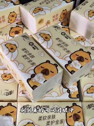 清风联名款卡皮巴拉抽纸也来卷啦,这个价到手20包#抽纸 #清风 #卡皮巴拉 #原生木浆 #生活用纸