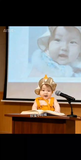 我要演讲了哈哈哈哈哈哈哈 #可爱萌娃 #人类幼崽 #抖音小助手dou上热门