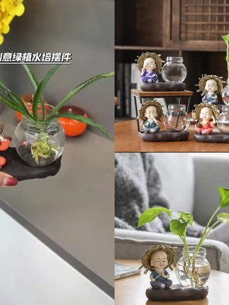 水培花盆花瓶透明玻璃插花花器客厅客厅装饰品客厅家居饰品摆件#水培植物 #家居摆件 #绿植盆栽 #装饰摆件