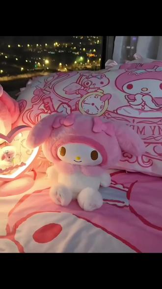 超萌美乐蒂三俪欧家族毛绒玩偶美美发声会动公仔美乐蒂周边礼物