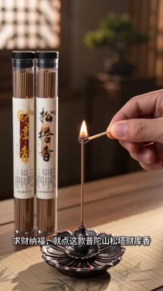 普陀山松塔财库香,一炷聚财稳运势 天然松料,烟聚成塔,居家门店点上一炷,招财锁库,诸事顺遂#线香#普陀山线香#松塔香#财库香 #香熏