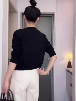 法式红色短款针织开衫女春季软糯长袖毛衣外套宽松内搭打底衫上衣#短款针织衫 #长袖毛衣外套 #内搭打底衫