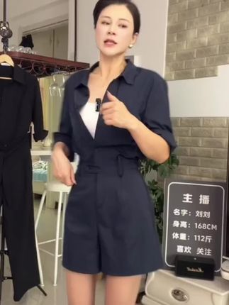 复古港式气质休闲百搭藏蓝色连衣裤女2025夏季收腰显瘦百搭短裤女#显瘦百搭 #小个子穿搭