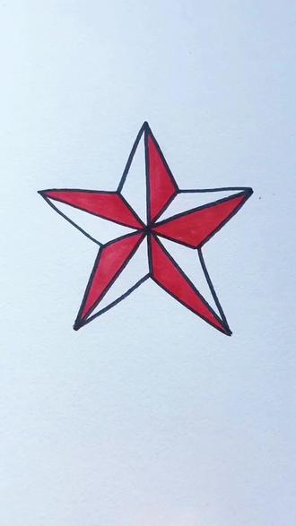 你还这样画五角星吗? #五角星简笔画 #简笔画教程 #简笔画的日常 #一起来画