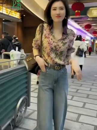 春季新款复古蓝九分牛仔裤胖MM梨型身材高腰显瘦小个子直筒阔腿裤#窄版宽腿裤牛仔 #换季换新装 #做旧牛仔窄版阔腿裤 #时尚穿搭 #同款