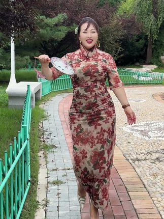 不一定迷倒男人但一定迷倒一片女人#微胖 #旗袍
