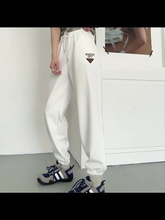 K235秋季新款时尚韩版百搭三角标字母女士休闲运动卫裤25-1377