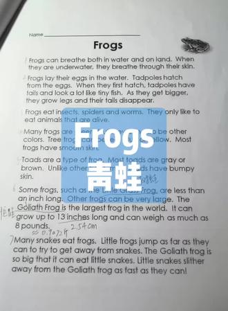 Frogs 青蛙
#英语阅读 #英语 #黄金城堡 #抖音小游戏 #放松解压