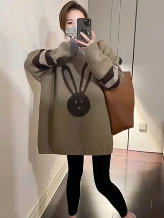 秋冬孕妇装套头毛衣大码200斤减龄针织上衣显瘦弹力遮肚上衣200斤#女装穿搭 #秋冬穿搭 #孕妇上衣 #针织上衣 #显瘦弹力遮肚上衣