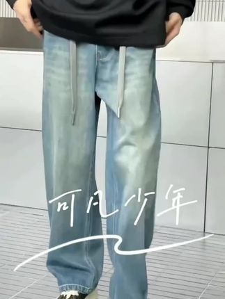 可凡少年【微窄直筒牛仔裤】秋季牛仔青少年加长松紧小腰弹力30518#男生穿搭日记 #男生穿搭 #显高显瘦穿搭 #显高显瘦显腿长