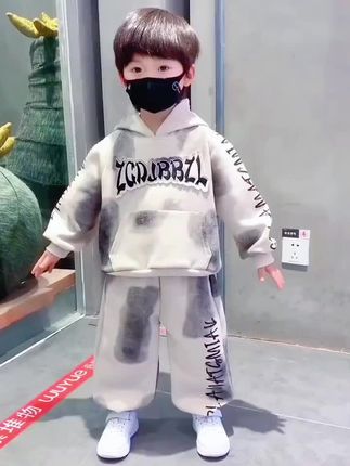 童装男童秋装套装儿童洋气休闲连帽2025新款男孩衣服帅气炸街