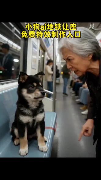 小狗ai地铁让座,免费特效制作教程来了 ai地铁让座 我当牛马累一天了凭什么让座#教程 #小狗 #ai小狗地铁让座 #ai地铁让座 #剪映